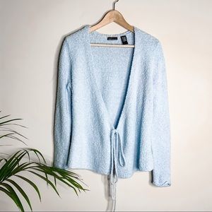 MODA INTL POWDER BLUE KNIT CARDIGAN